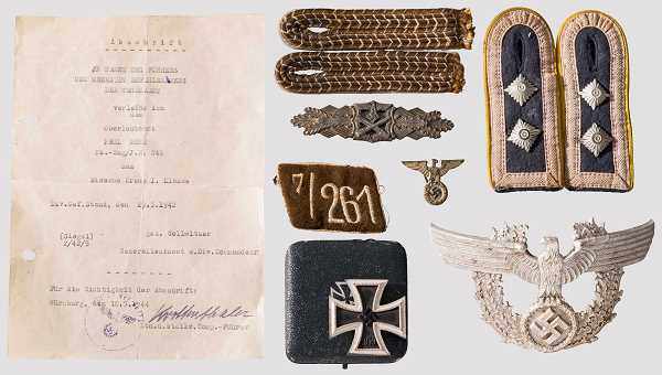 Eisernes Kreuz 1. Klasse im Etui, Hersteller Mayer, Pforzheim sowie Nahkampfspange, Orden,