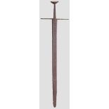 Ritterliches Schwert zu andertalb Hand, Mitteleuropa, 1. Hälfte 12. Jhdt. Breite, zweischneidige
