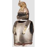 Helm M 1840 und Kürass M 1825 für Mannschaften der Kürassiere Stahlglocke mit Resten des