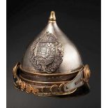 Helm für Mannschaften der königlich ungarischen Kronwache, 1892 - 1912 Messingeingefasste Glocke aus