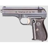 CZ Mod. 27, Code "fnh", mit Tasche Kal. 7,65 mm, Nr. 294244. Nummerngleich. Blanker Lauf.