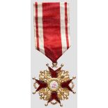 St. Stanislaus Orden - Kreuz 3. Klasse in Albert Keibel-Fertigung In Gold gefertigtes Brustkreuz von