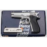 Smith & Wesson Mod. 5906, "The Super 9", im Karton Kal. 9 mm Luger, Nr. TFM7538. Blanker Lauf, Länge