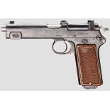 Steyr Mod. 1912 Kal. 9 mm Steyr, Nr. 7336f. Nummerngleich. Fast blanker Lauf. Achtschüssig. Dt.