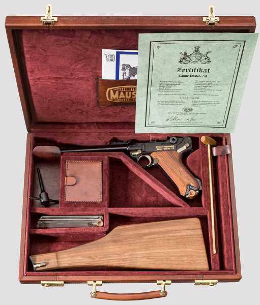 Parabellum Mauser, Erinnerungsmodell "Lange Pistole 08", im Koffer Kal. 9 mm Luger, Nr. L213/250. - Image 3 of 3