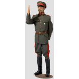 Wachsfigur von Wilhelm, preußischer und deutscher Kronprinz Darstellung um 1916 in feldgrauer