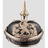 Helm eines Fähnrichs im Leib-Dragoner-Regiment (2. Großherzogl. Hess.) Nr. 24 um 1910 Schwarz