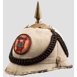 Sommerhelm M 1887 eines Angehörigen des 1st Regiment NY Weißer Filzkorpus mit goldener Spitze und