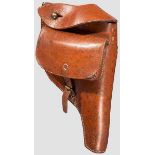 Tasche M/91 für Reichsrevolver M 1883 Sog. "Einheitliche Revolvertasche" aus kräftigem, braunem