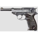 Walther P 38, Code "ac - 45" Kal. 9 mm Luger, Nr. 7872a. Nummerngleich. Blanker Lauf.