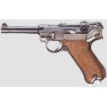Pistole 08, DWM 1917 Kal. 9 mm Luger, Nr. 5908c. Nummerngleich inkl. Schlagbolzen und Griffschalen