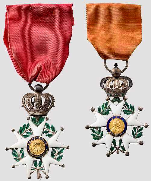 Juli-Monarchie (1830 - 1848) - Orden der Ehrenlegion (Légion d'honneur) - zwei Ritterkreuze