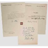 Major von Bylburg - drei Schriftstücke von Hitler, Blomberg und Hindenburg Dank-Brieftelegramm des