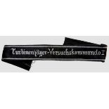 Officers "Turbinenjäger Versuchskommando I", Cuff title Embroidered in silver metal thread on