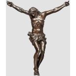 Bronzene Christusfigur, Flandern, 17./18. Jhdt. Ausdrucksstarke Figur, schön ausgearbeitet, dunkle