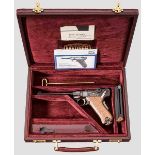 Parabellum Mauser, Jubiläumsmodell 1971 - 1991 zur IWA 1992, im Koffer Kal. 9 mm Luger, Nr. JM.