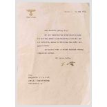 Adolf Hitler - eigenhändig signiertes Dankesschreiben an Margarete Slezak 1937 Persönlicher
