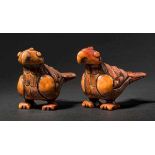 A Pair of Jade Mythical Eagles, Han Dynasty 漢代玉雕神鷹（一對） Width 8.4 cm, height 6.4 cm, depth 4.3 cm.