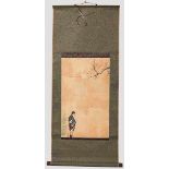 Kakemono, Japan, neuzeitlich Polychrome Darstellung eines Ronin vor stark stilisierter