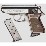 Walther PPK, Ulm Kal. 7,65 mm, Nr. 188535. Nummerngleich. Blanker Lauf. Siebenschüssig. Dt.