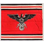 Fahne des NSRKB Doppelt vernähtes, rotes Marinefahnentuch mit beidseitig bedrucktem Emblem des NS-
