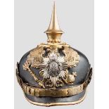 Helm für einen Angehörigen des 7. Thüringischen Infanterie-Regiments Nr. 96 Schwarz lackierte