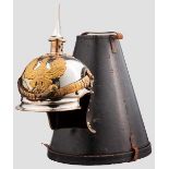 Helm für Offiziere der Kürassier-Regimenter 3, 4, 5, 7 und 8 um 1910 Glanzvernickelte (kleine