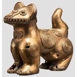 Jaguar, Tairona-Kultur, Kolumbien, 9. - 15. Jhdt. Jaguar aus Goldlegierung ("Tumbaga") mit stämmigen