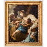 Ölgemälde - Maria mit dem Jesuskind, 18. Jhdt. Öl auf Leinwand. Maria hält das Christuskind unter