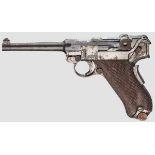 Parabellum Mod. 1906 American Eagle Kal. 7,65 mm Luger, Nr. 68245. Nummerngleich. Lauf rau, Länge