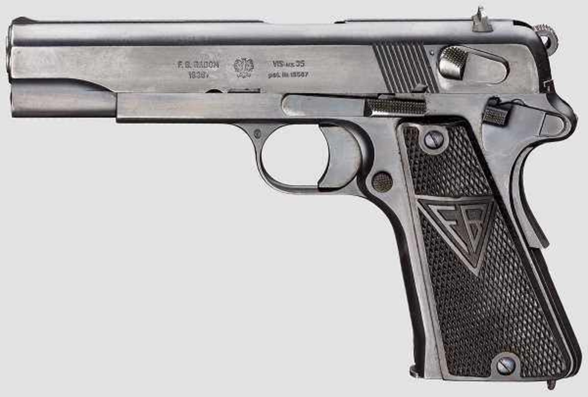 VIS Mod. 35, Radom, mit Tasche Kal. 9 mm Luger, Nr. 26094. Nummerngleich bis auf den Lauf, dieser