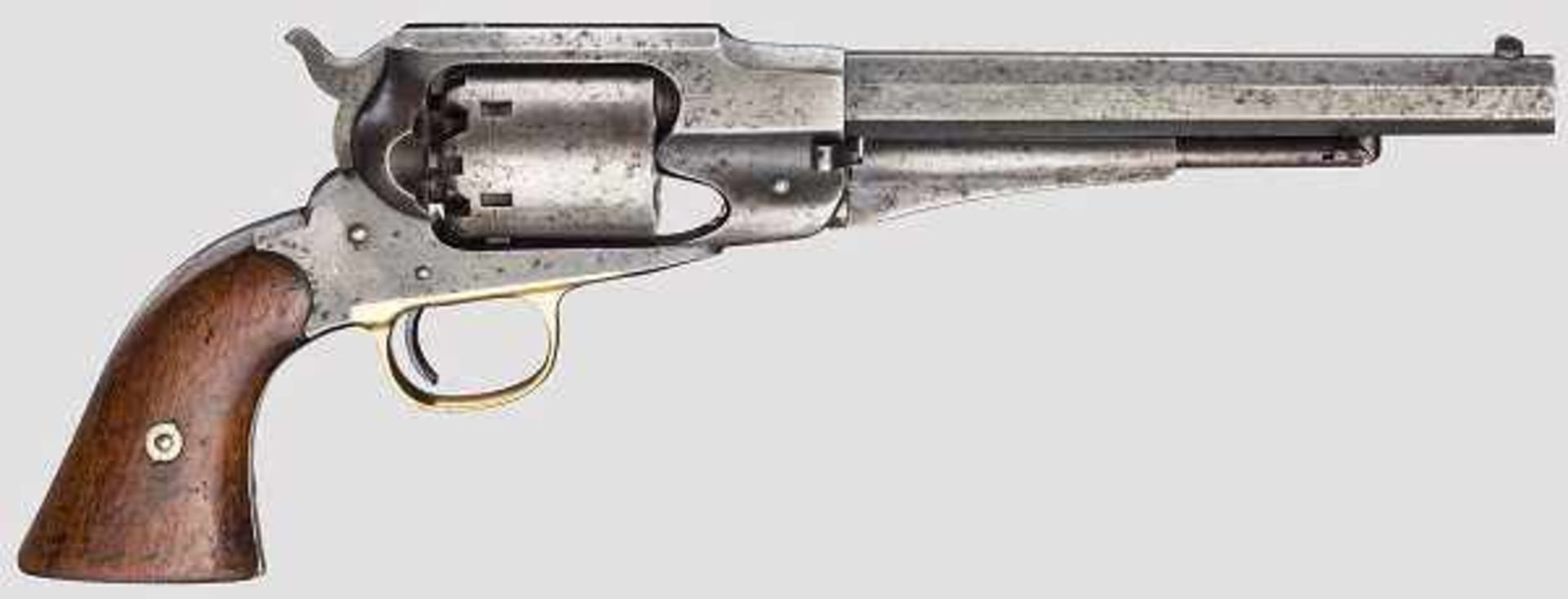 Perkussionsrevolver Remington New Model Army, Civilian Kal. .44 Perk., Nr. 46121. Guter Oktogonlauf,