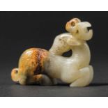 A Figure of Recumbent Deer Incised with Scrolls, Western Zhou Dynasty 西周勾雲龍紋回首臥鹿 Width 7.9 cm,