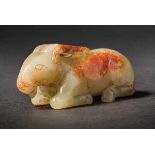 A Jade Figure of a Recumbent Goat, Song Dynasty 宋代玉雕臥羊 Width 8.5 cm, height 3.6 cm. 寬 8.5 cm, 高 3.