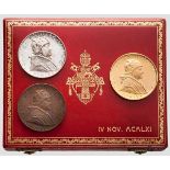 Papst Johannes XXIII. - Medaillen zum 80. Geburtstag 1961 in Gold, Silber und Bronze Durchmesser
