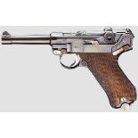 Pistole 08, Mauser, Code "1939 - S/42", mit Tasche Kal. 9 mm Luger, Nr. 4601o. Nummerngleich inkl.