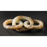 A Jade Carving of Interlinked Triple Rings, Song Dynasty 宋代三連環 This lustrous jade piece skilfully