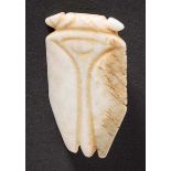 A Carved Jade Cicada, Han Dynasty 漢代玉雕蟬 Width 3.2 cm， height 5.4 cm. 寬 3.2 cm, 高 5.4 cm. Zustand: