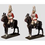 Zwei Lineol Life Guards auf Standpferd, mit gezogenem Degen Zwei Figuren, Lineol, 7 cm-Serie, 30er