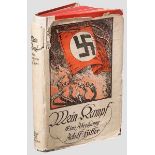 Adolf Hitler - "Mein Kampf", Band 1, Erstausgabe mit originalem Schutzumschlag Roter, in Weiß