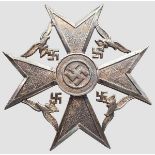 Spanienkreuz in Silber - Schickle-Fertigung Konvex aus versilberter Bronze geprägtes Kreuz mit