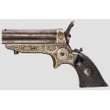 Sharps 4-Shot Pepperbox Pistol, Belgien Kal. .22 kurz, Nr. 795. Nummerngleich. Gezogenes, mattes