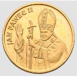 Goldmünze zu 1.000 Zloty, Papst Johannes Paul II., Polen, 1982 Gold 900/1.000. Vs. Polnischer
