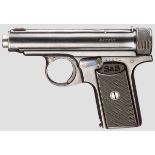 Sauer & Sohn Mod. 13, mit Tasche Kal. 7,65 mm, Nr. 40071. Nummerngleich. Blanker Lauf.