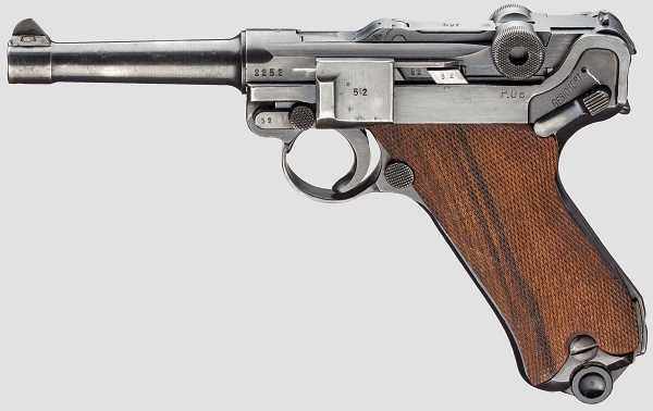 Pistole 08, Mauser, Code "42 - byf" Kal. 9 mm Luger, Nr. 2252d. Nummerngleich inkl. Schlagbolzen.