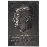 Walther Wolff (1887 - 1966) - Portraitplakette Adolf Hitlers 1933 Eisenguss, geschwärzt (mit