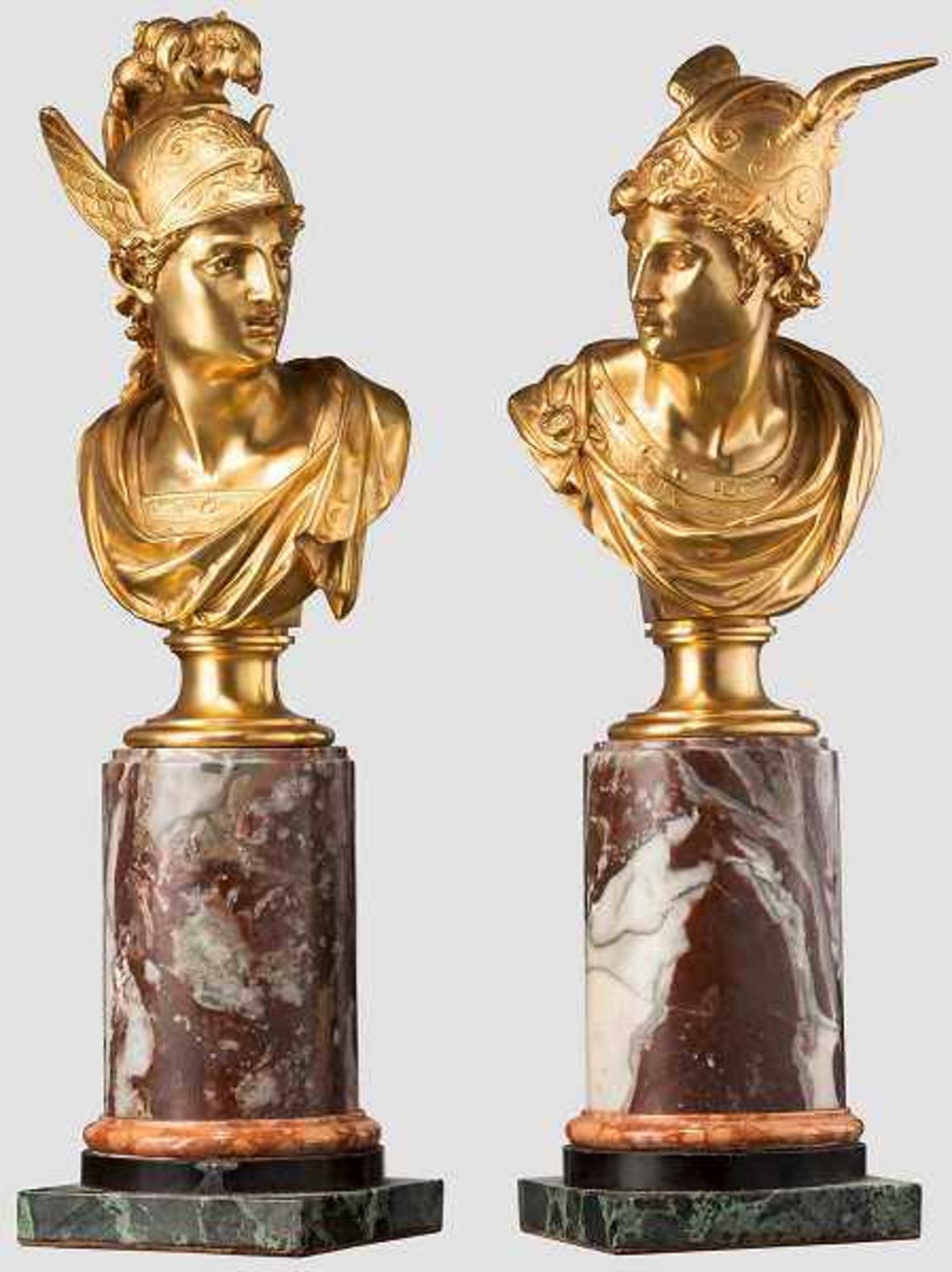 Hektor und Achill, Frankreich um 1860 Feuervergoldete Bronze mit fein gravierten und ziselierten