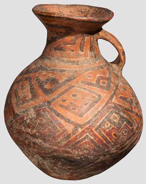 Gefäß mit doppelkonischem Bauch mit Bemalung, Tiahuanaco-Kultur, 2. Hälfte 1. Jtsd. n. Chr. Über