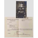 Generalfeldmarschall Hermann Göring - signiertes Portraitfoto mit Übersendungsschreiben Göring in