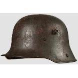 A Steel Helmet M-16 Army 90% fieldgray paint, discolored M17 three pad leather liner, one tongue